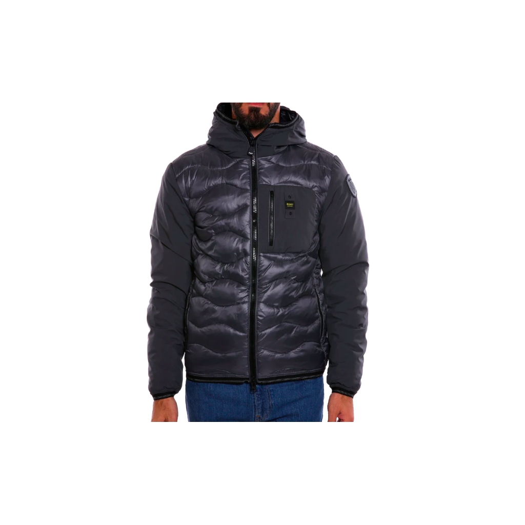 Giacca Blauer Usa Uomo Bitessuto Onda Piuma Ovatta 953 GRIGIO