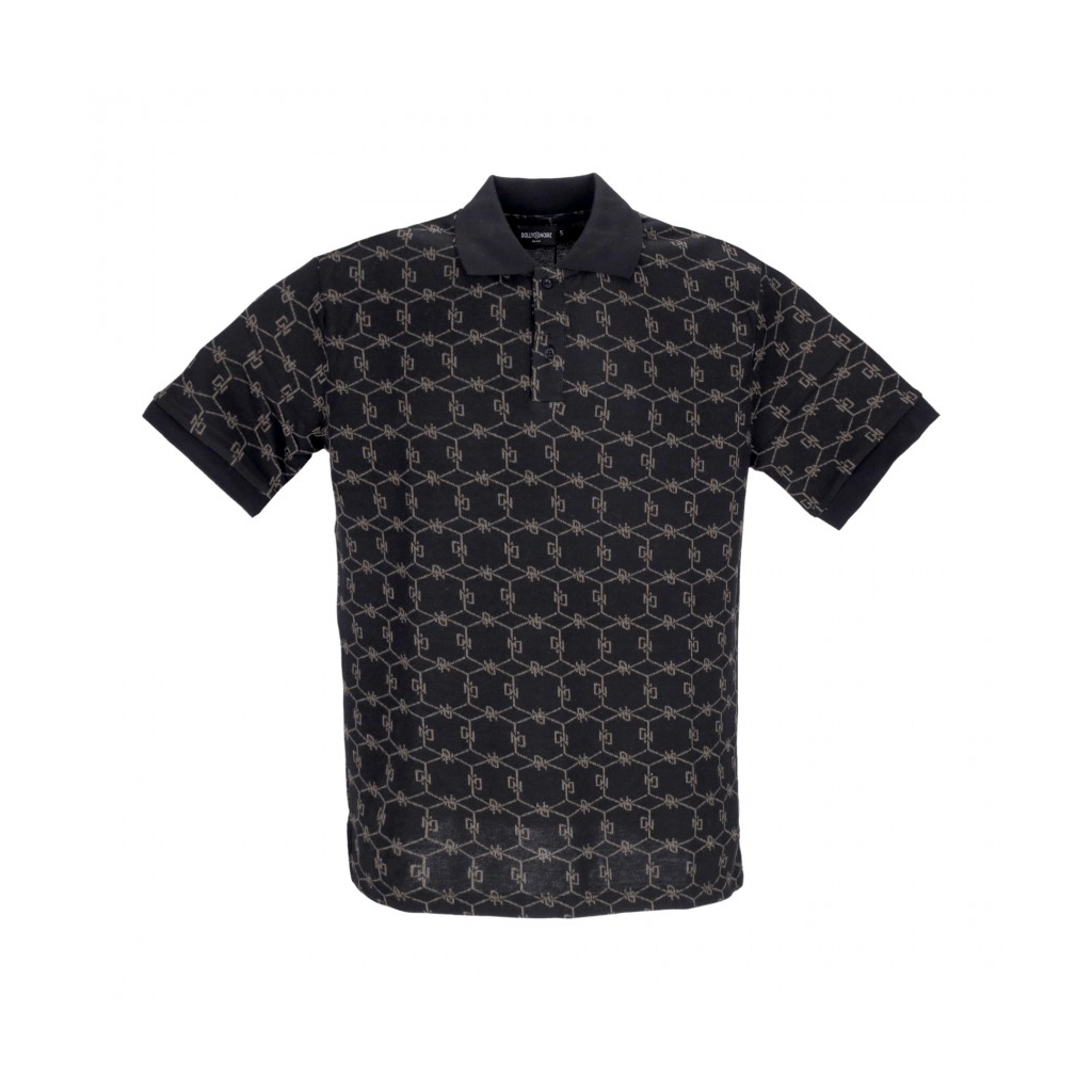 polo manica corta uomo monogram jacquard polo oversize BLACK