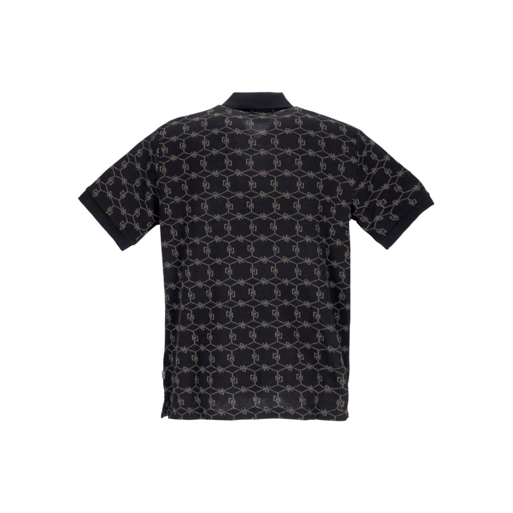 polo manica corta uomo monogram jacquard polo oversize BLACK