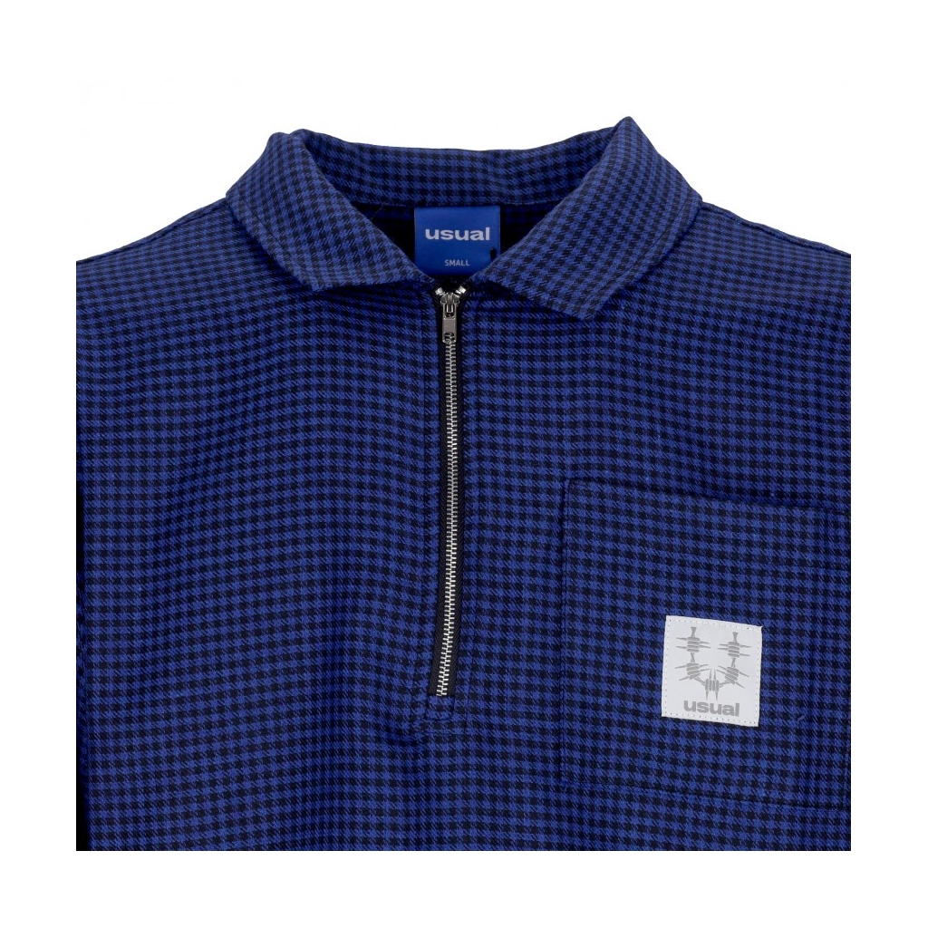 camicia manica lunga uomo signature shirt BLUE/BLACK