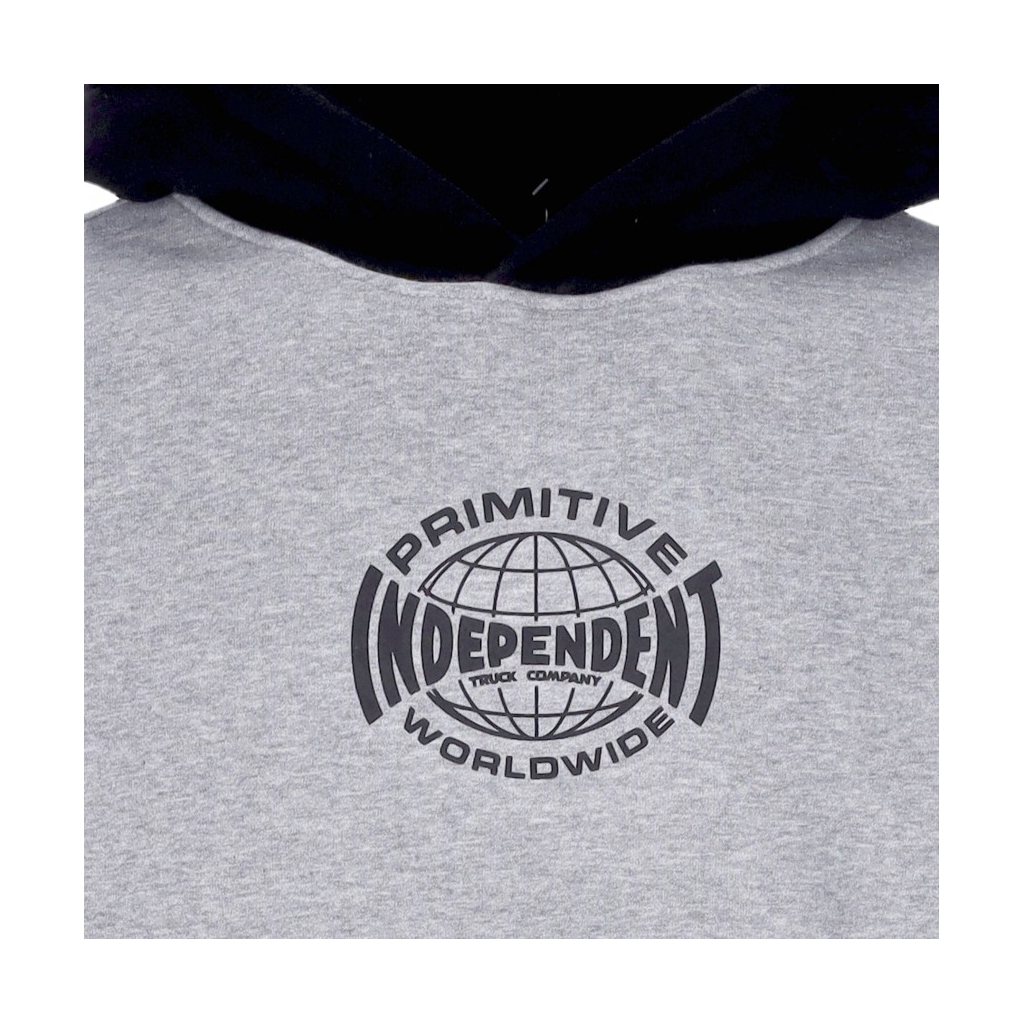 felpa cappuccio uomo global two tone hood x independent GREY