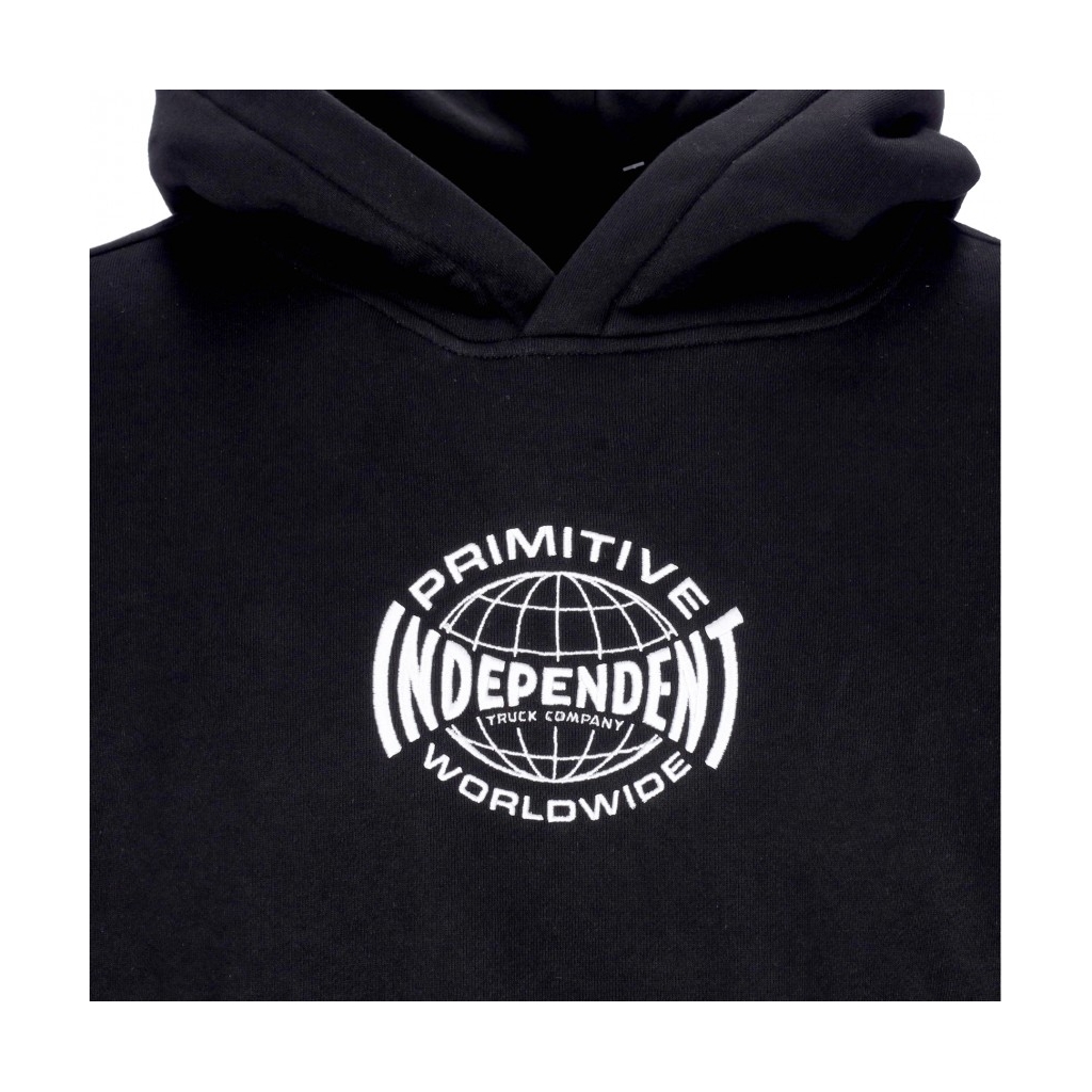 felpa cappuccio uomo global hood x independent BLACK