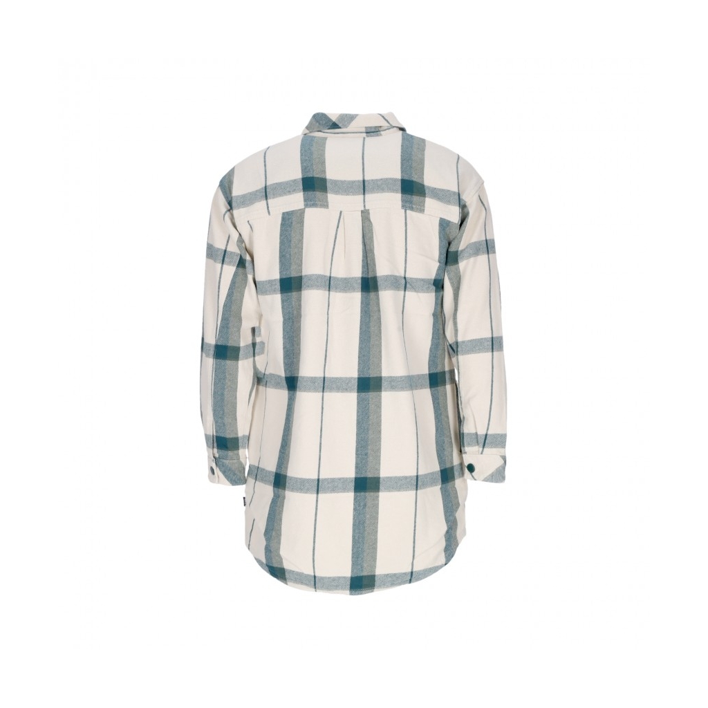 camicia manica lunga donna hal plaid shacket WHITE