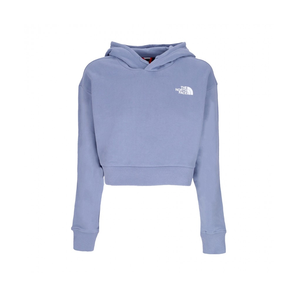 felpa cappuccio corta donna trend crop hoodie FOLK BLUE
