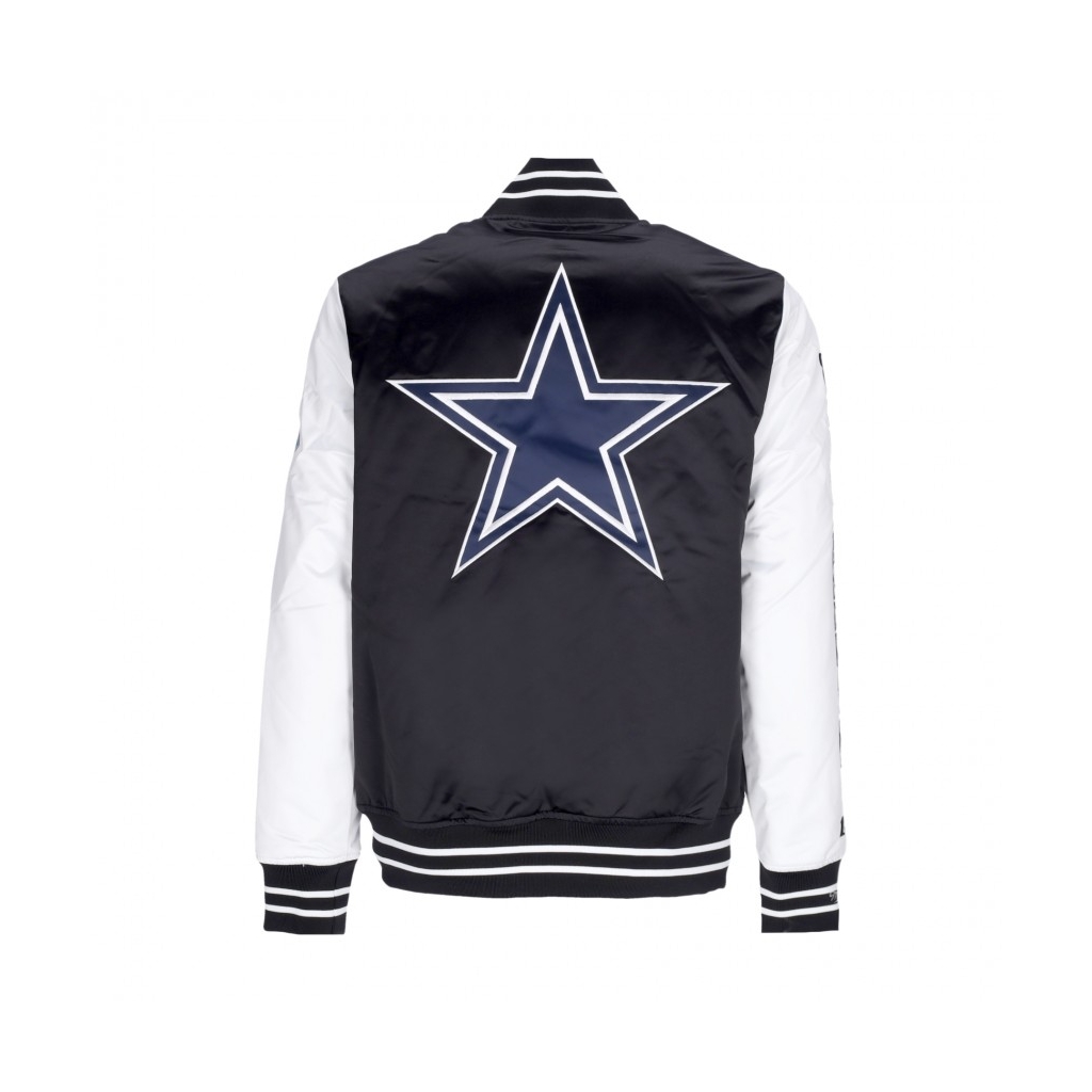 giubbotto bomber uomo nfl team origins varsity satin jacket dalcow BLACK/WHITE