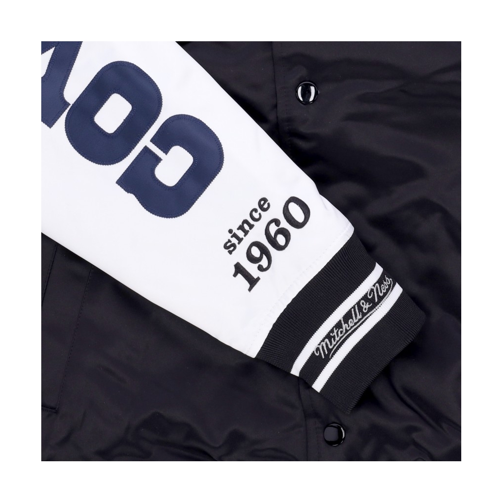 giubbotto bomber uomo nfl team origins varsity satin jacket dalcow BLACK/WHITE