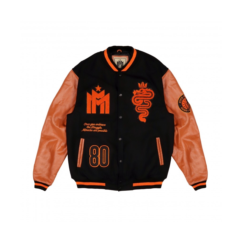 giubbotto college uomo emme-i miracles varsity jacket x gue BLACK