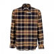 camicia manica lunga uomo flannel plaid shirt BLACK