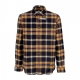 camicia manica lunga uomo flannel plaid shirt BLACK