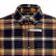 camicia manica lunga uomo flannel plaid shirt BLACK