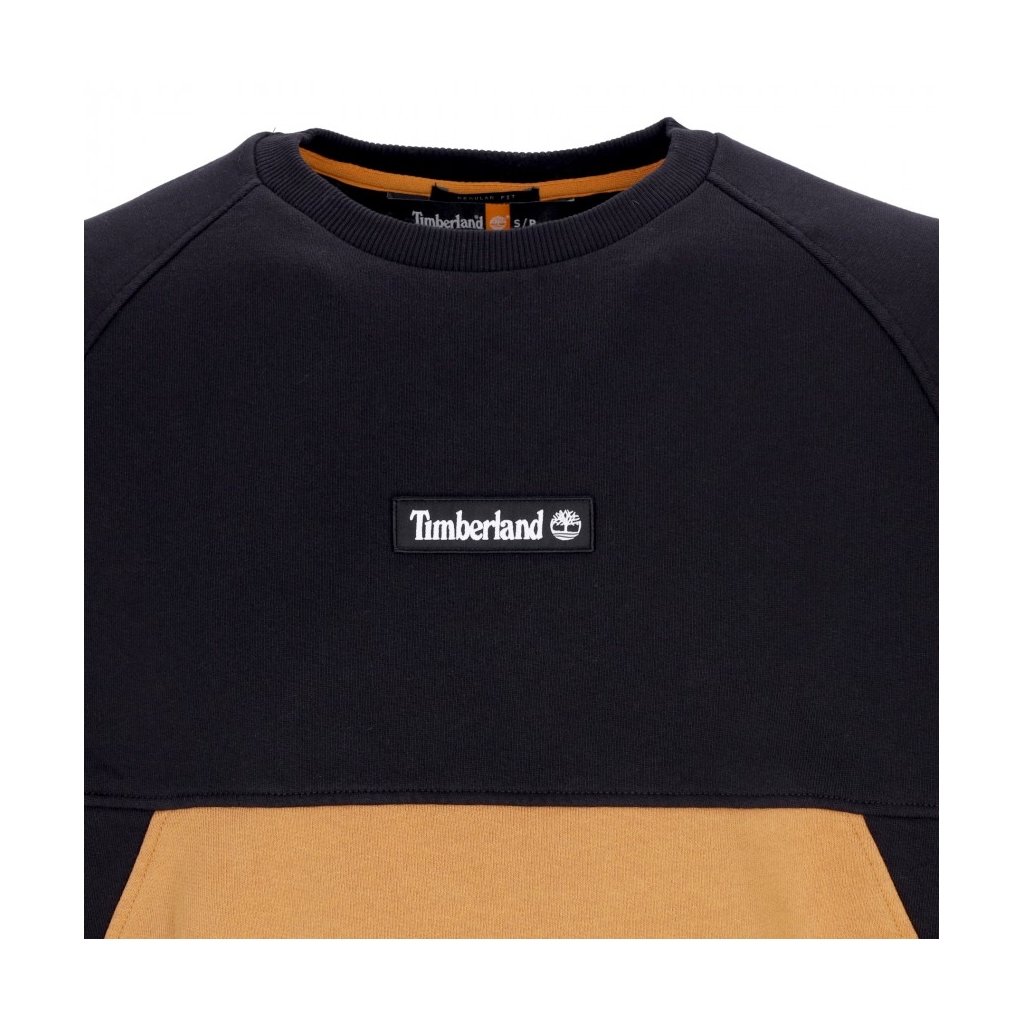 felpa girocollo uomo cut sew crewneck BLACK/WHEAT BOOT