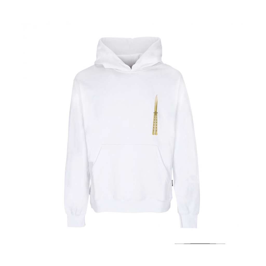 felpa cappuccio uomo butterfly hoodie WHITE