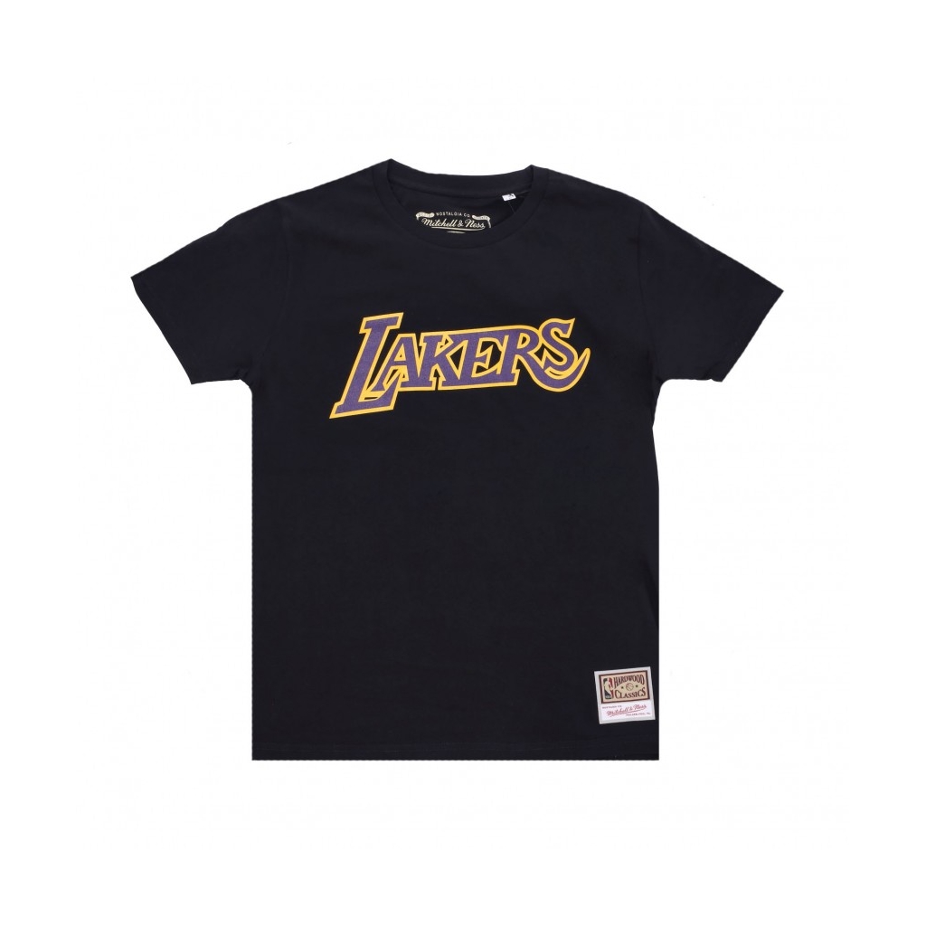 maglietta uomo nba team logo tee hardwood classics  loslak BLACK