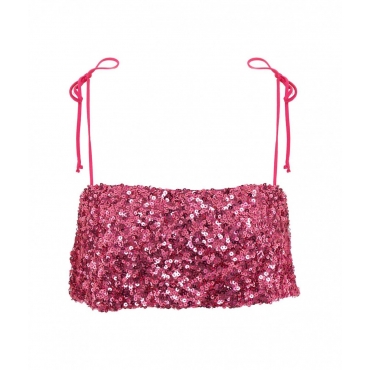 Top in paillettes Star pink