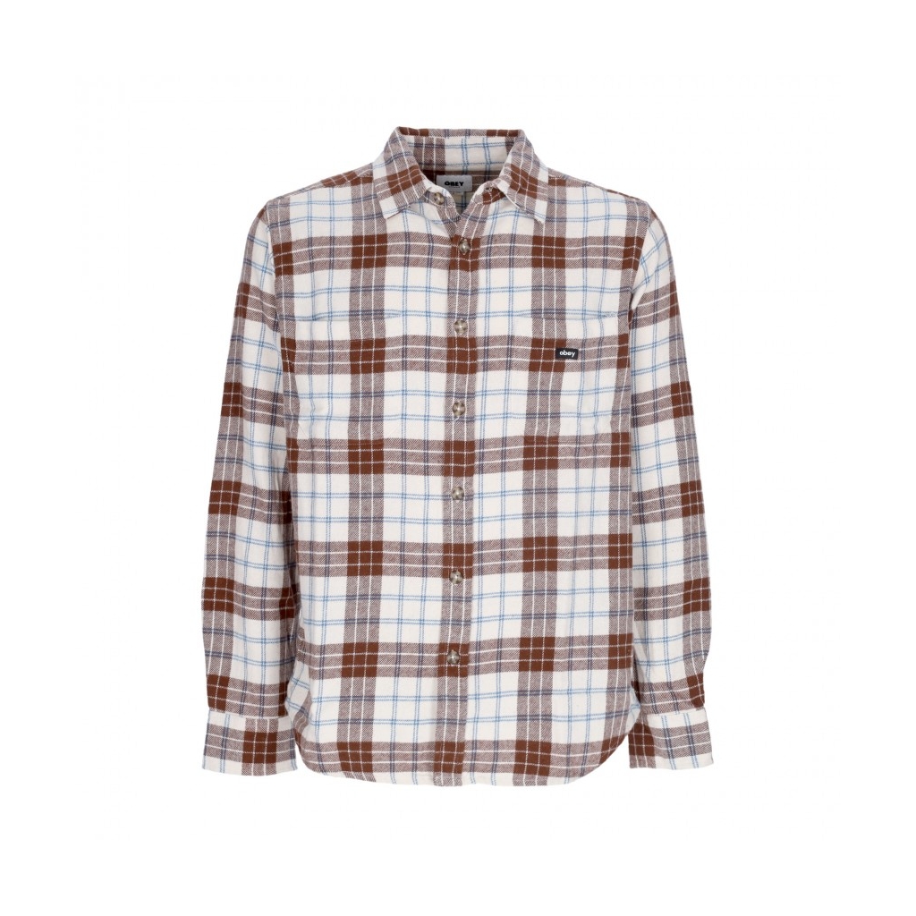 camicia manica lunga uomo arnold woven l/s UNBLEACHED MULTI