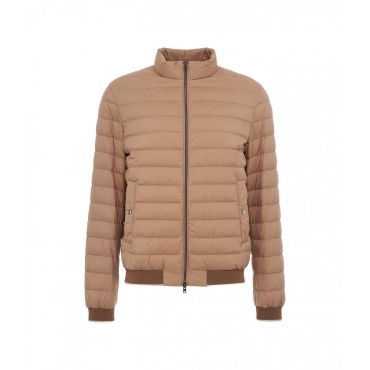 Bomber in piuma beige