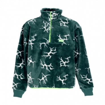 felpa collo alto uomo quake sherpa 1/4 zip FOREST GREEN