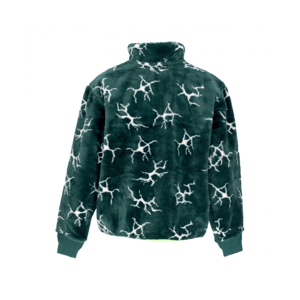 felpa collo alto uomo quake sherpa 1/4 zip FOREST GREEN