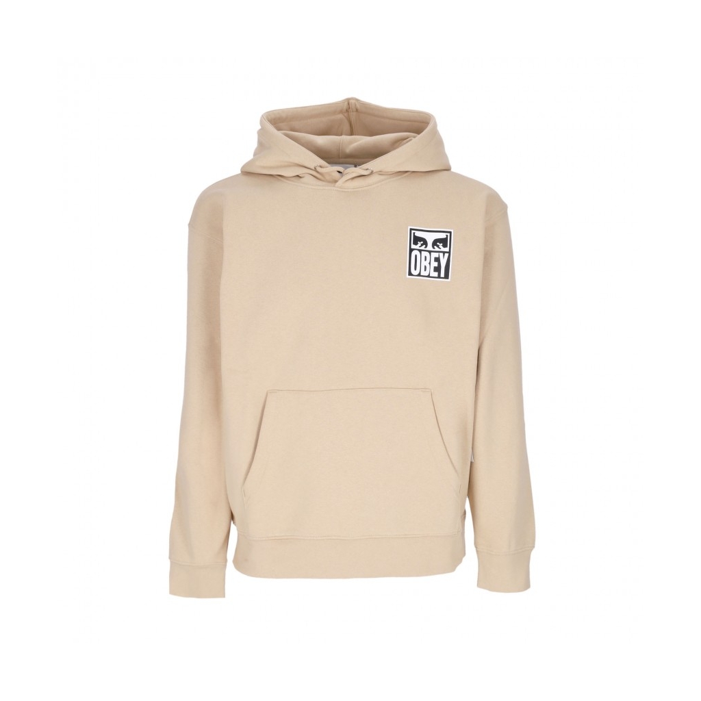 felpa cappuccio uomo eyes icon hood premium fleece OAT MILK