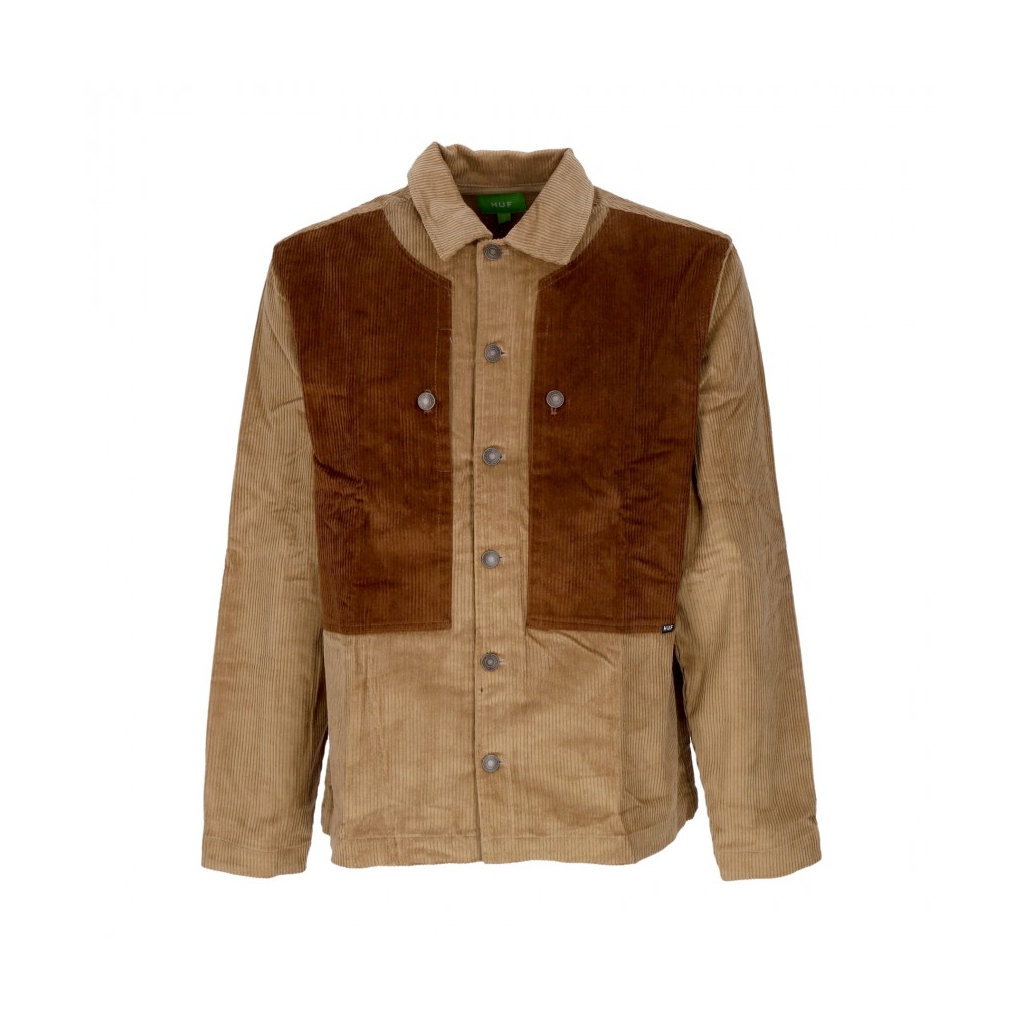 camicia manica lunga uomo marina box overshirt KHAKI