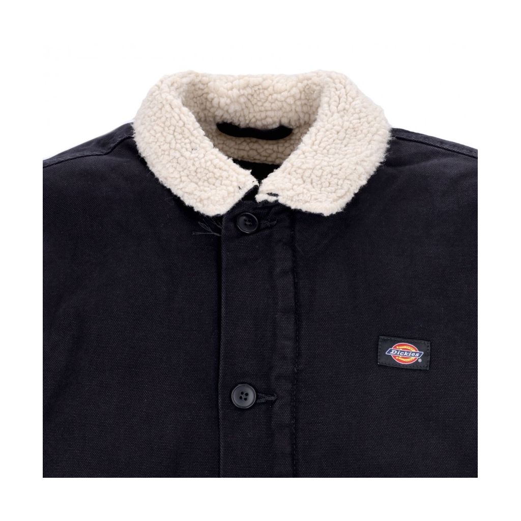 giacca workwear uomo duck canvas deck jacket STONE WASHED BLACK