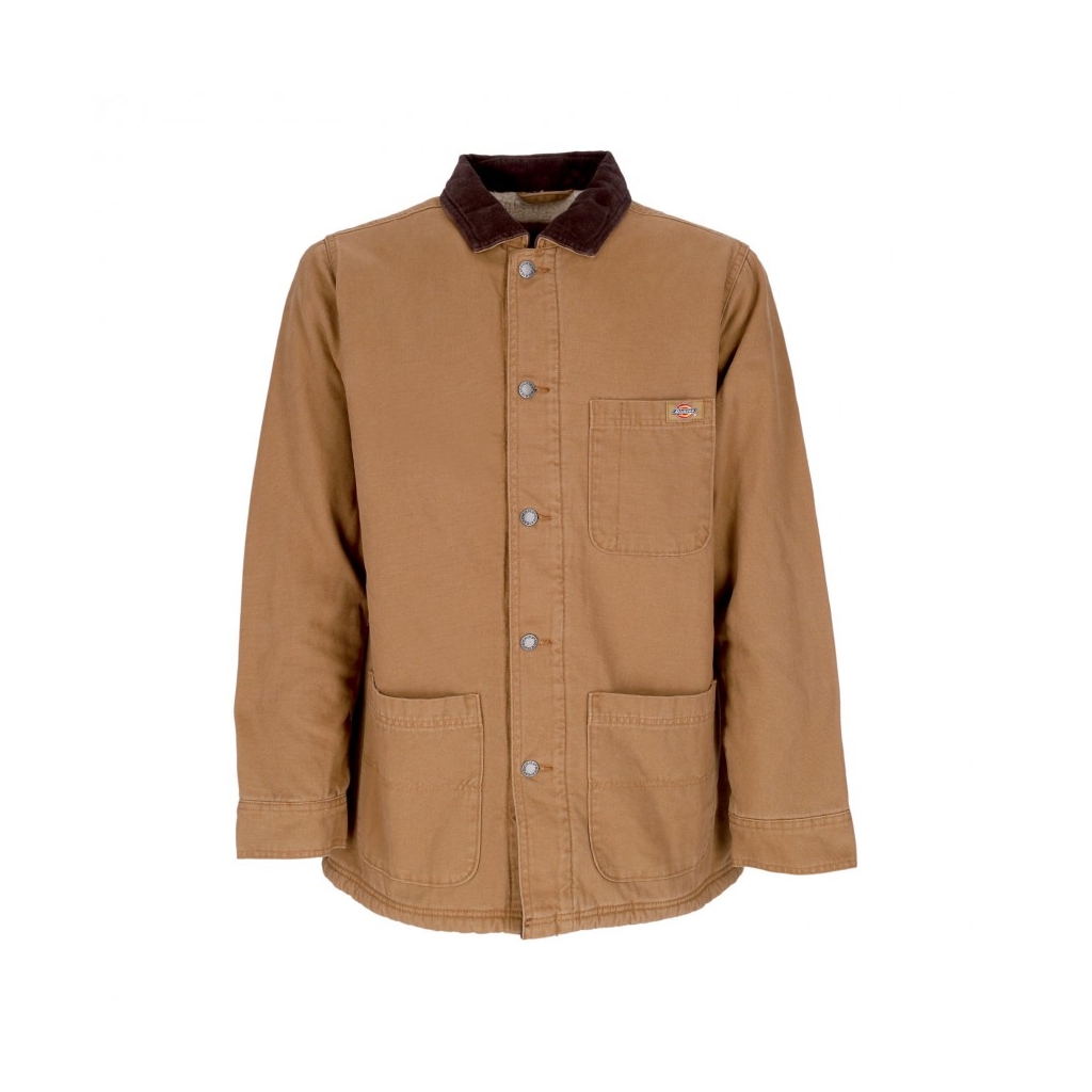 giacca workwear uomo duck canvas chore coat STONE WASHED BROWN DUCK