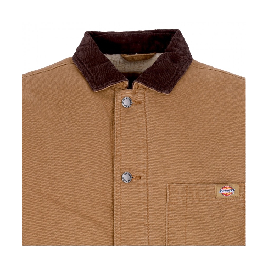 giacca workwear uomo duck canvas chore coat STONE WASHED BROWN DUCK