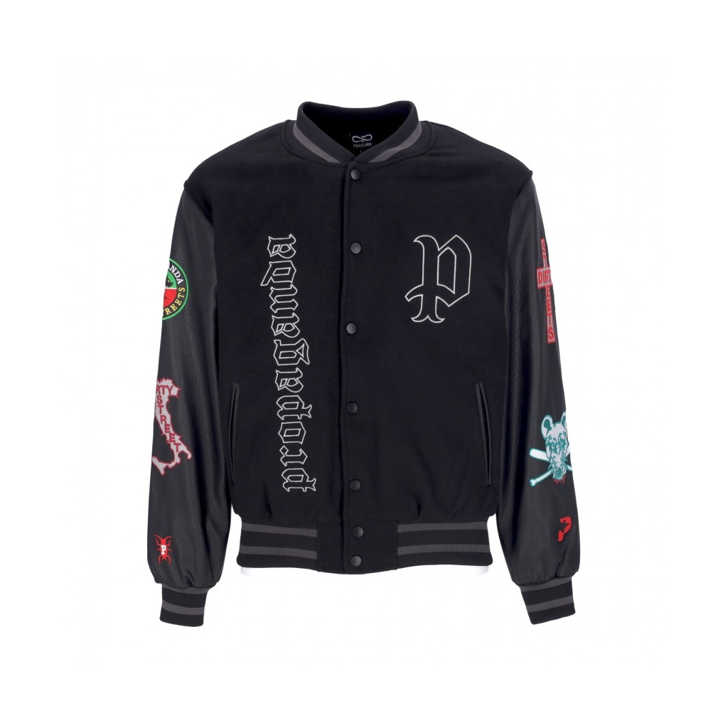 giubbotto college uomo dirty street college BLACK