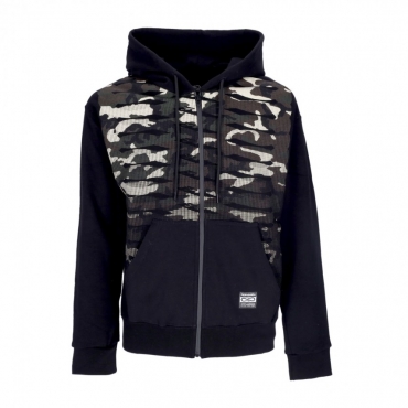 felpa cappuccio zip uomo ribs zip hoodie BLACK