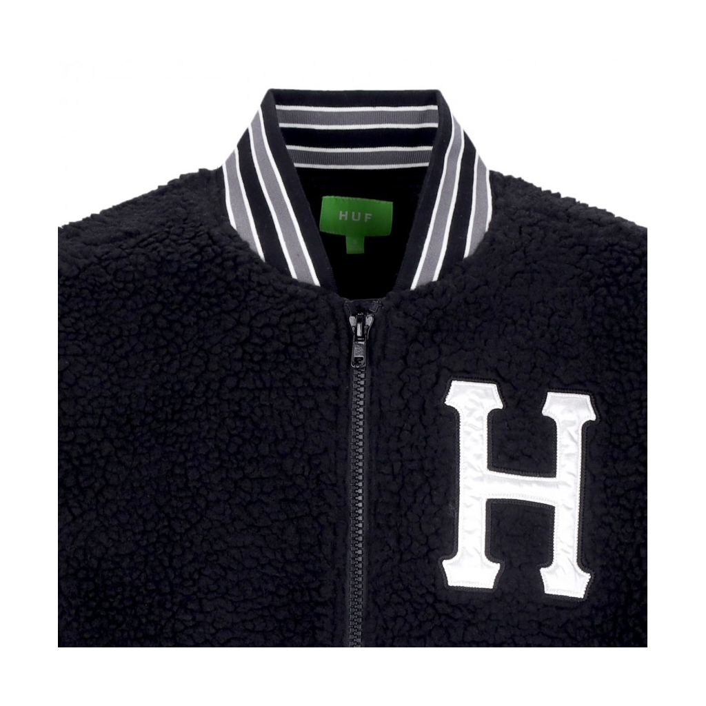 orsetto uomo sherpa varsity jacket BLACK