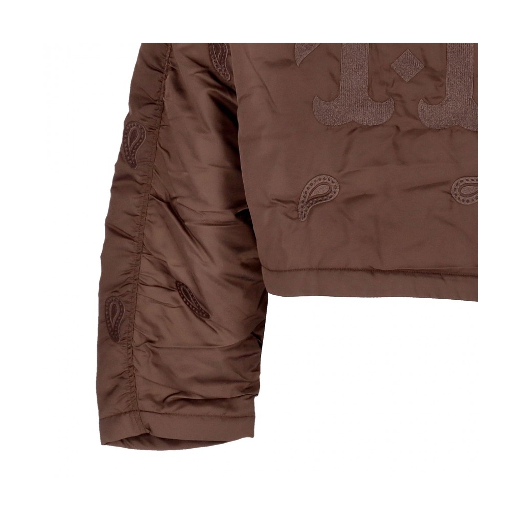 giubbotto corto donna paisley satin bomber BROWN