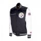 giubbotto bomber uomo nfl team origins varsity satin jacket pitste BLACK/WHITE