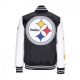 giubbotto bomber uomo nfl team origins varsity satin jacket pitste BLACK/WHITE