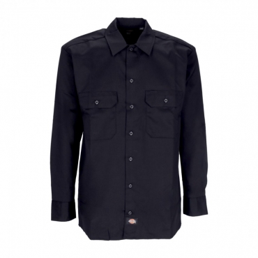 camicia manica lunga uomo work shirt l/s rec BLACK