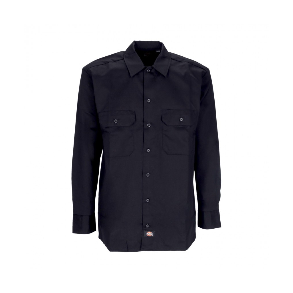 camicia manica lunga uomo work shirt l/s rec BLACK