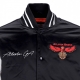 giubbotto bomber uomo nba team origins varsity satin jacket atlhaw BLACK/WHITE