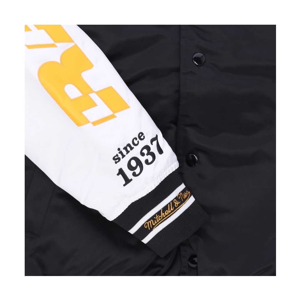 giubbotto bomber uomo nfl team origins varsity satin jacket losram BLACK/WHITE