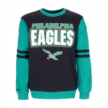 felpa girocollo uomo nfl all over crew 20 phieag BLACK