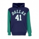 felpa cappuccio uomo nba fashion fleece hoodie 1998 no 41 dirk nowitzki hardwood classics  dalmav ORIGINAL TEAM COLORS