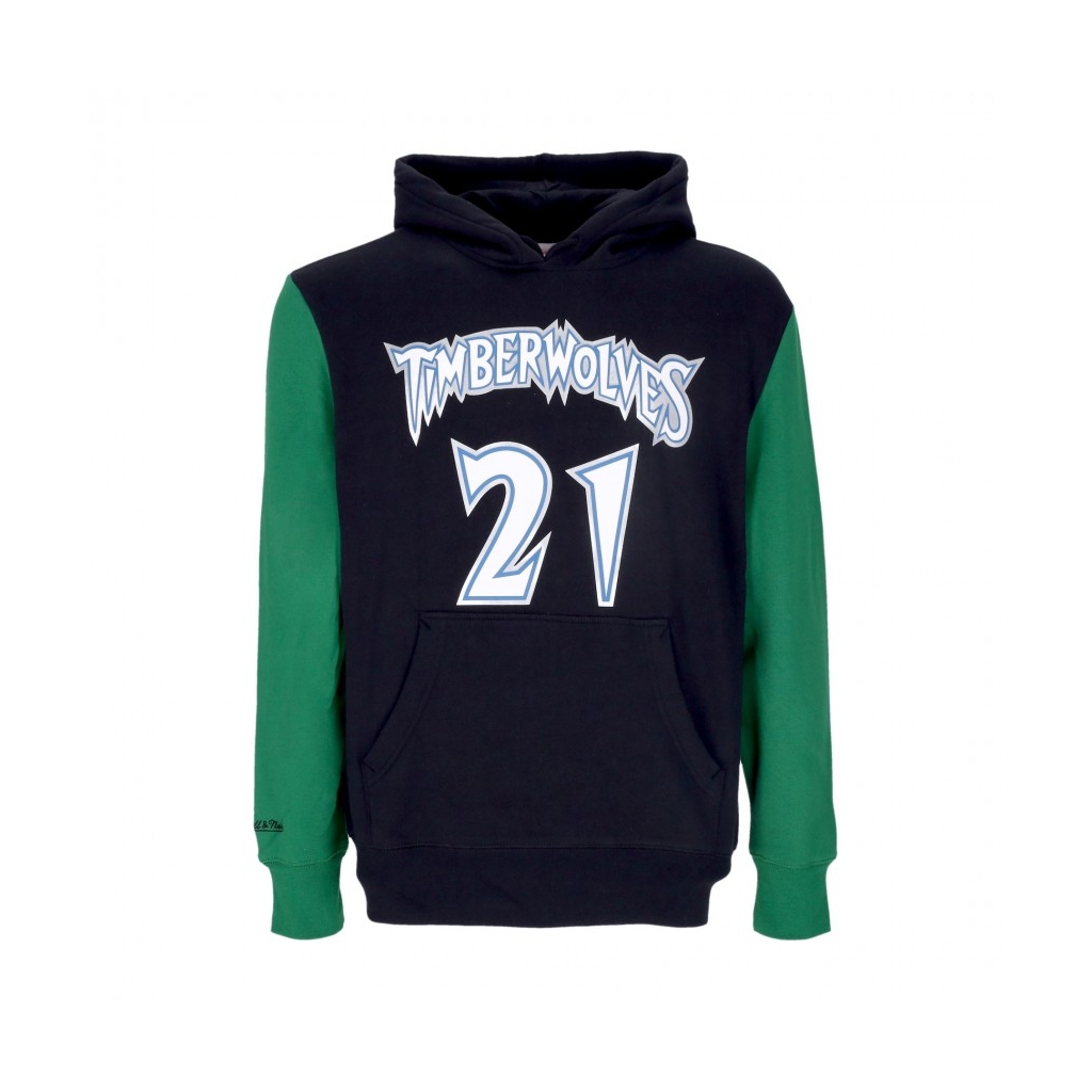 felpa cappuccio uomo nba fashion fleece hoodie 1997 no 21 kevin garnett hardwood classics  mintim ORIGINAL TEAM COLORS