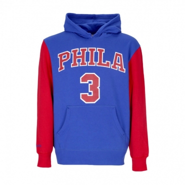 felpa cappuccio uomo nba fashion fleece hoodie 1996 no 3 allen iverson hardwood classics  phi76e ORIGINAL TEAM COLORS