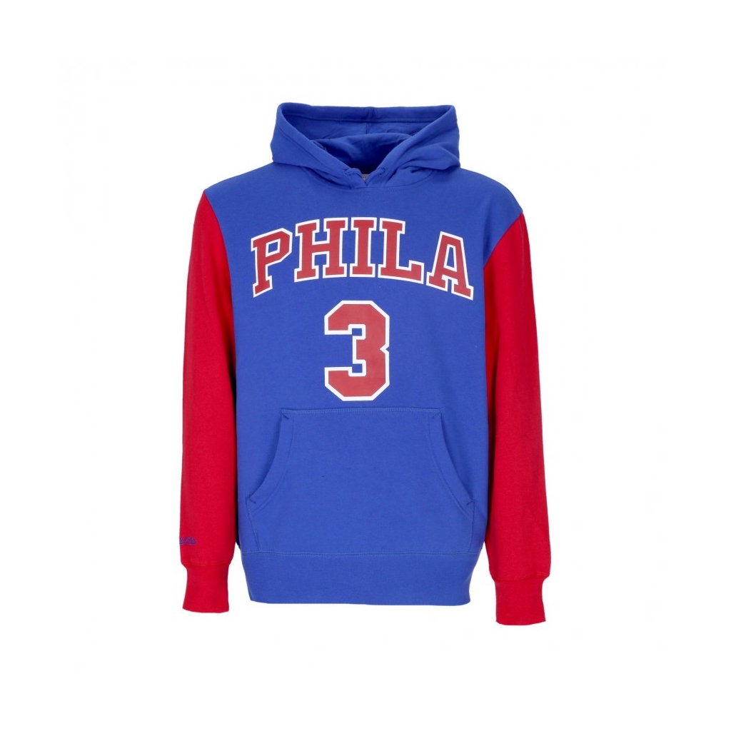 felpa cappuccio uomo nba fashion fleece hoodie 1996 no 3 allen iverson hardwood classics  phi76e ORIGINAL TEAM COLORS