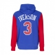 felpa cappuccio uomo nba fashion fleece hoodie 1996 no 3 allen iverson hardwood classics  phi76e ORIGINAL TEAM COLORS