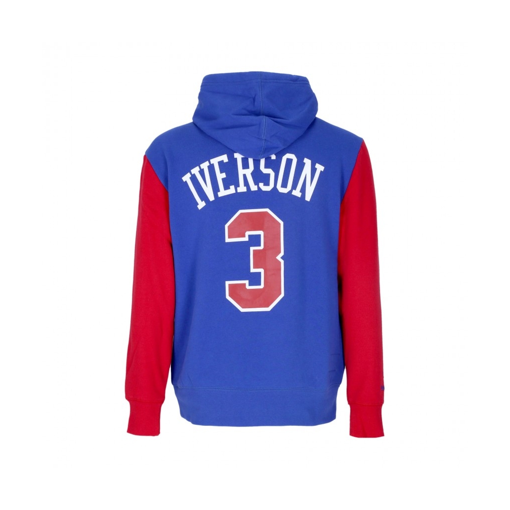 felpa cappuccio uomo nba fashion fleece hoodie 1996 no 3 allen iverson hardwood classics  phi76e ORIGINAL TEAM COLORS