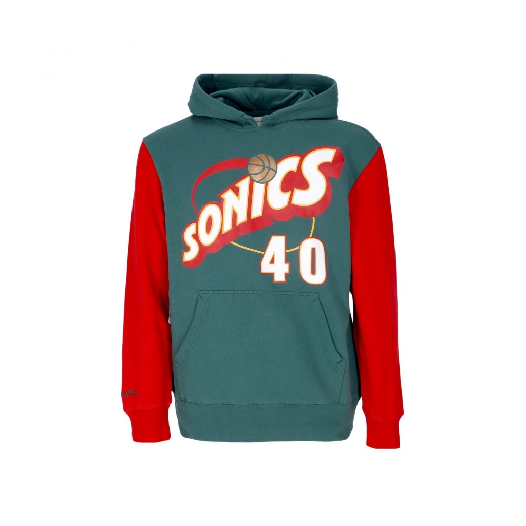 felpa cappuccio uomo nba fashion fleece hoodie 1996 no 40 shawn kemp hardwood classics seasup ORIGINAL TEAM COLORS