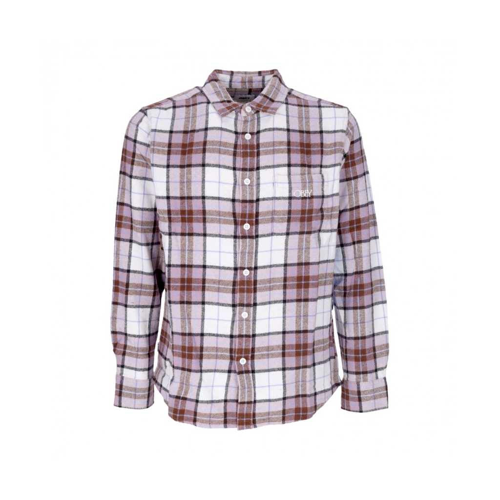 camicia manica lunga uomo vince woven l/s UNBLEACHED MULTI