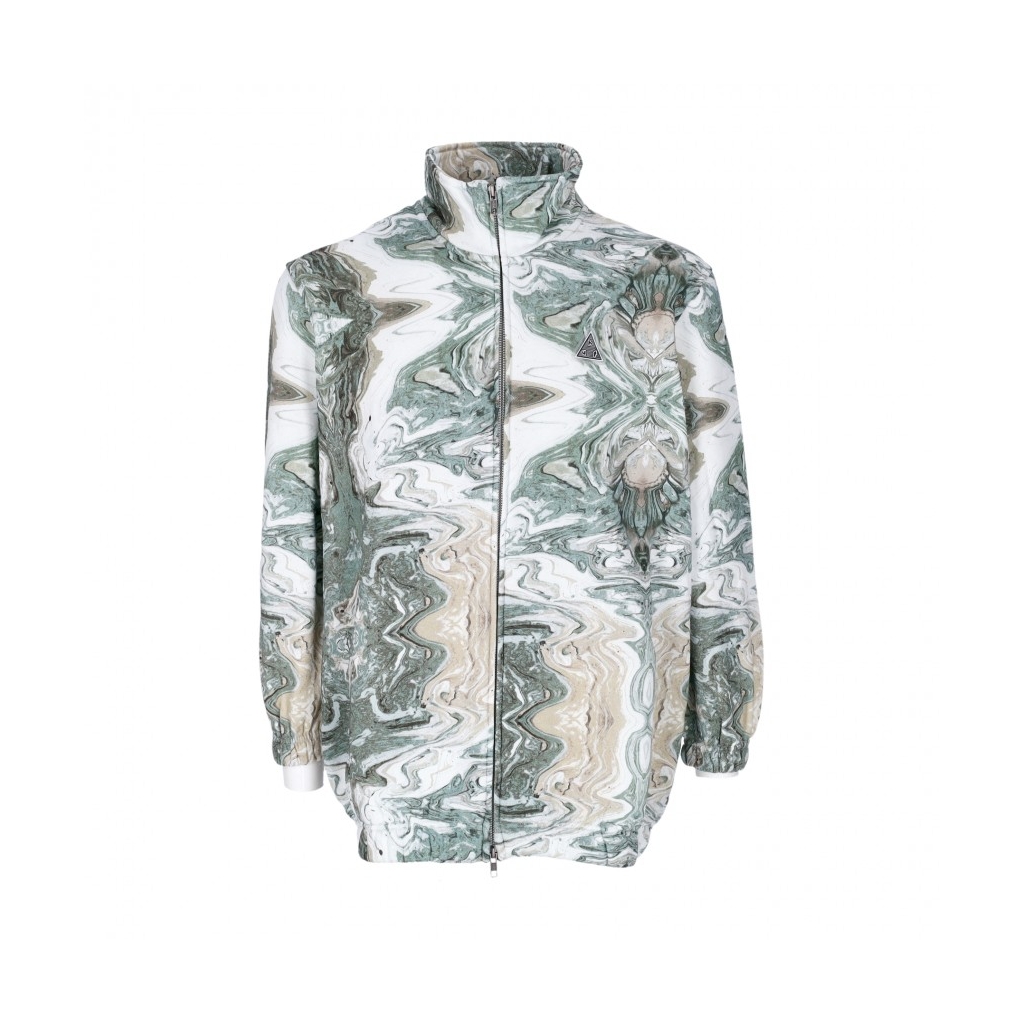 felpa collo alto donna swirl oversized fleece full zip OLIVE