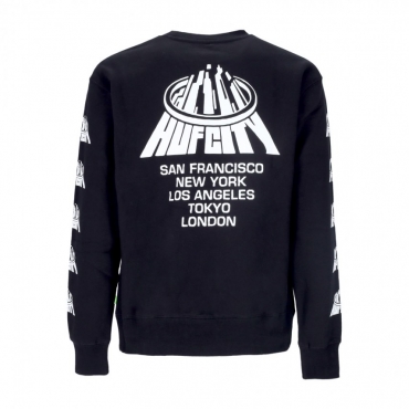 felpa girocollo uomo huf city crewneck BLACK