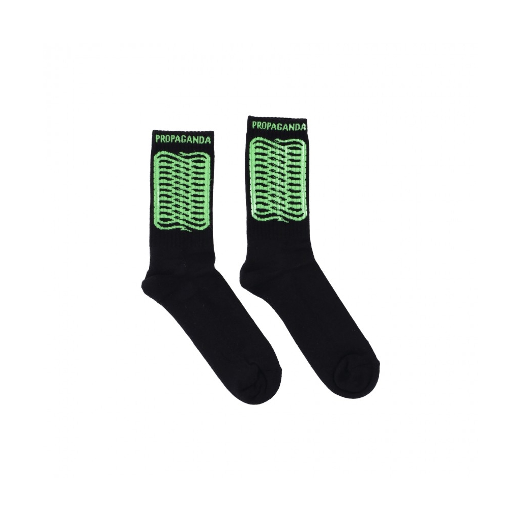 calza media uomo ribs socks BLACK/GREEN