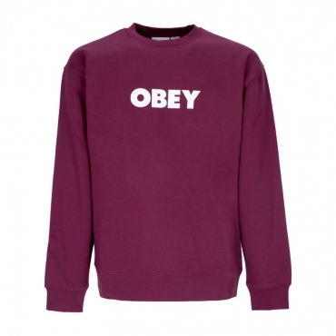 felpa girocollo uomo bold crew premium fleece BEETROOT